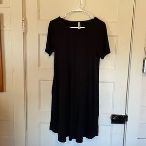 FREE with purchase! Black shirt sleeve dress with pockets